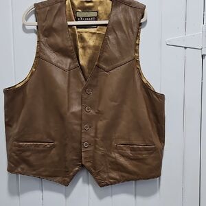 Exceled Men's Tan Leather Vest